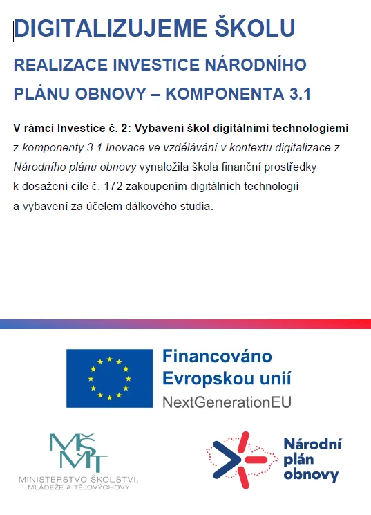 Banner projektu Digitalizujeme školu — dálkové studium